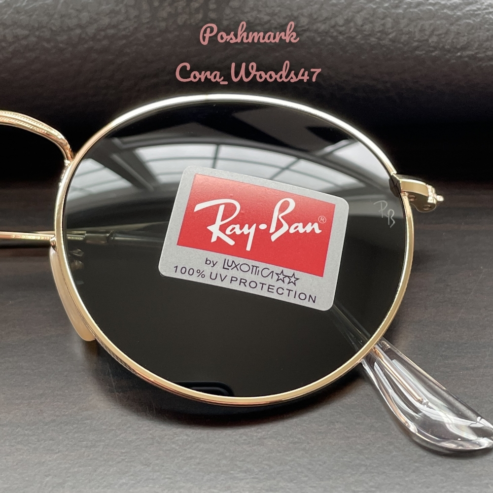 RayBan Round Metal Green Lenses RB3447 Gold Frame Unisex New - Picture 5 of 16